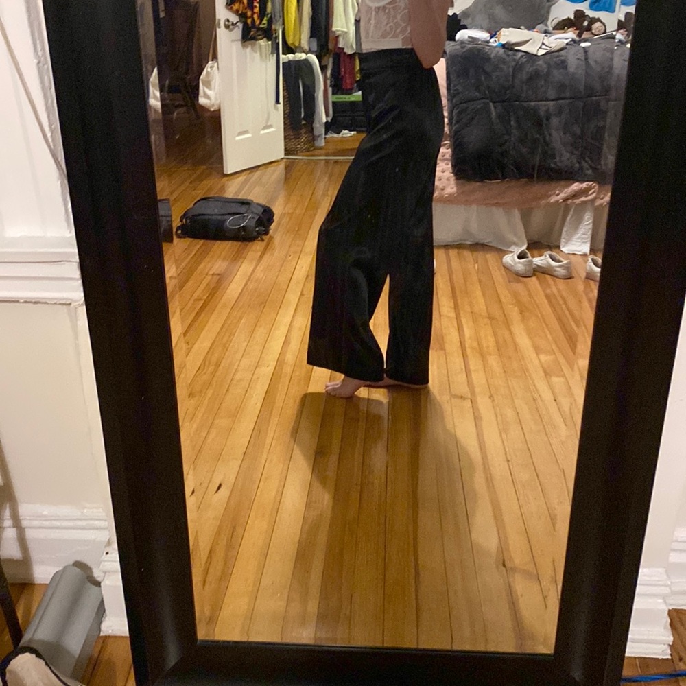 Satin flare pants